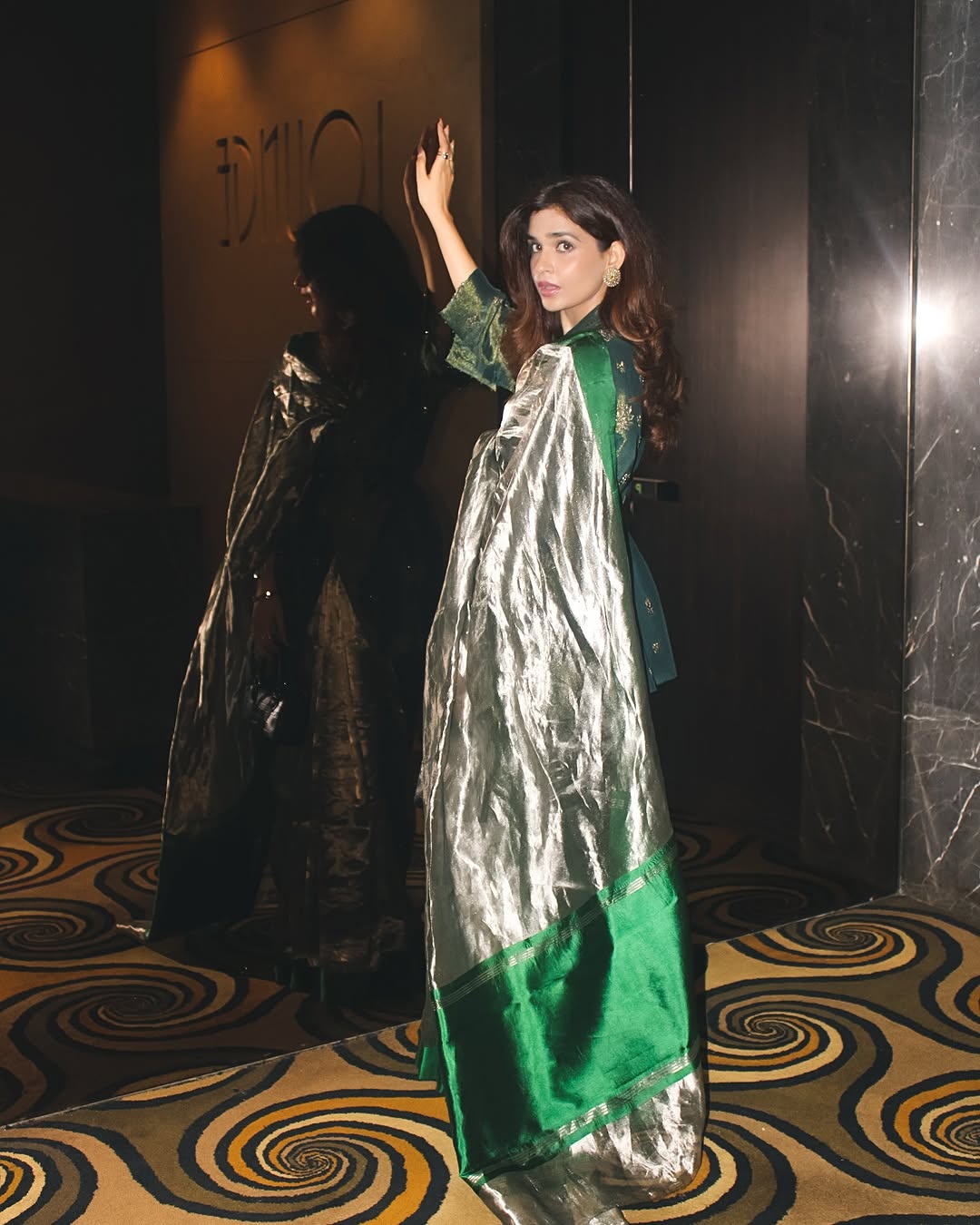 Green Sari Metallic