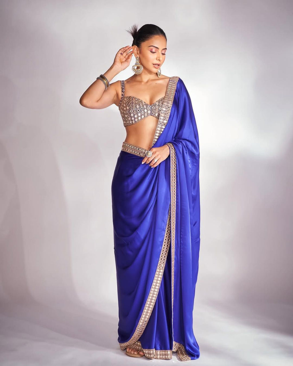 Midnight Ethnica Drape Sari