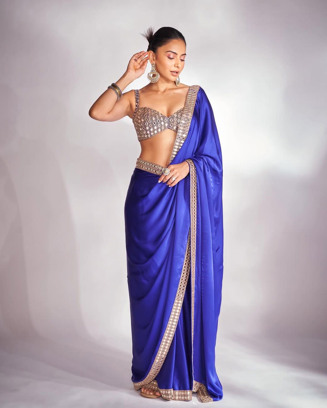 Midnight Ethnica Drape Sari