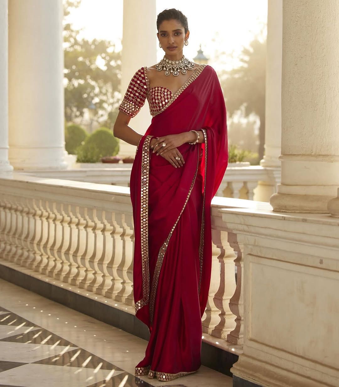 Pink Red Sarees